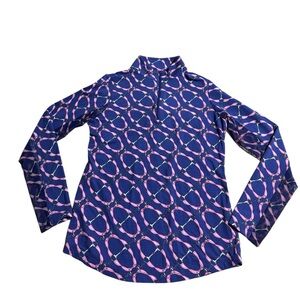 IBKUL Horse Sun Shirt Size XS Blue Pink UPF Protection Long Sleeve Summer Shirt